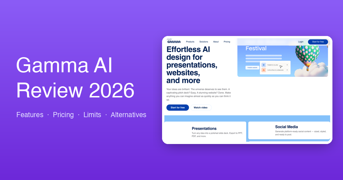 Gamma AI Review 2026: Features, Pricing, Export Limits & Best Alternative