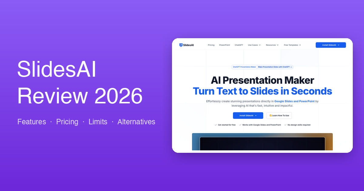 Image for SlidesAI Review 2026: The Google Slides Add-on, Its Limits & When You Need More